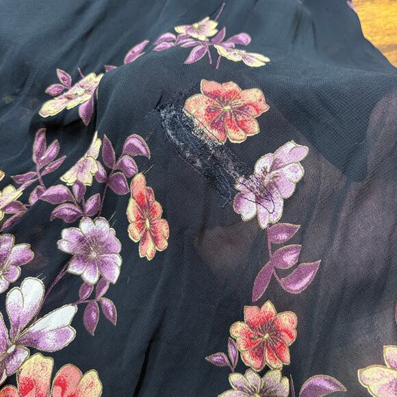 Eva Blue Size 18 Vintage Dress Beaded Maxi REPAIRED Whimsigoth Fairy Grunge - Picture 3 of 16